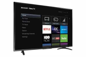 This Sharp 55-inch 4K HDR TV with Roku built in is down to just $300 today