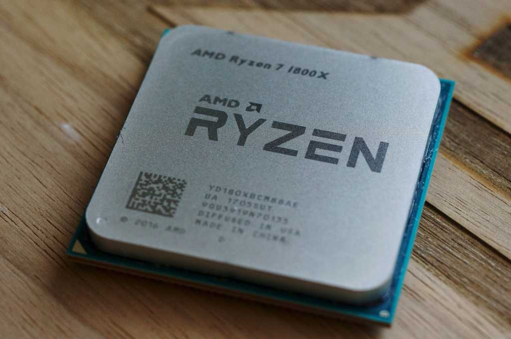 Ryzen 7 1800X on a wood background