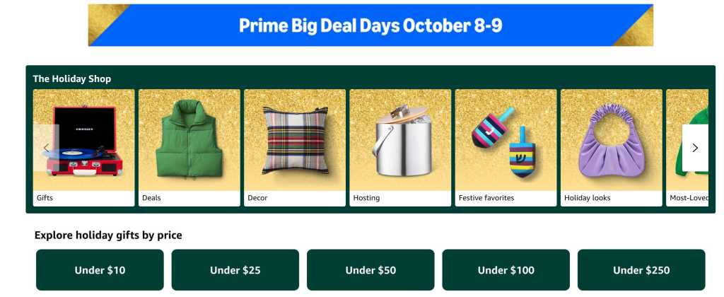 Amazon Prime Big Deal Days Holiday Shop